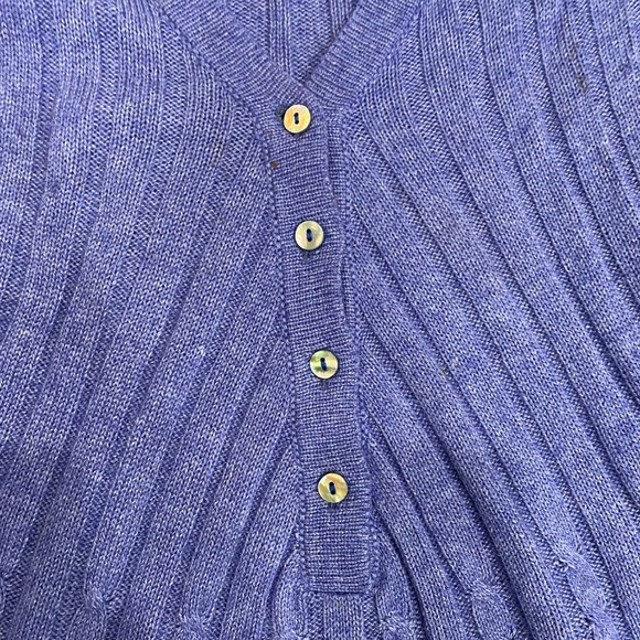 Maria Sartini Women’s 100% Cashmere V neck Button Ribbed Sweater Small/42 - Picture 10 of 10